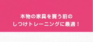 本物の家具を買う前のしつけトレーニングに最適！